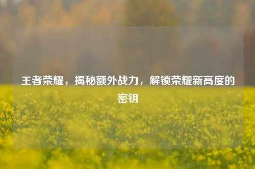 王者荣耀，揭秘额外战力，解锁荣耀新高度的密钥