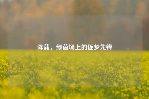 陈蒲，绿茵场上的逐梦先锋