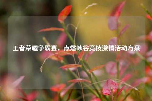 王者荣耀争霸赛，点燃峡谷竞技激情活动方案