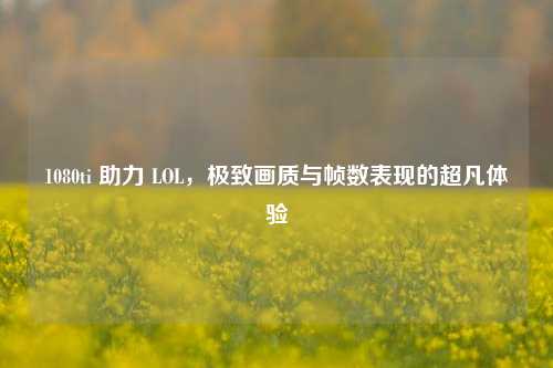 1080ti 助力 LOL，极致画质与帧数表现的超凡体验