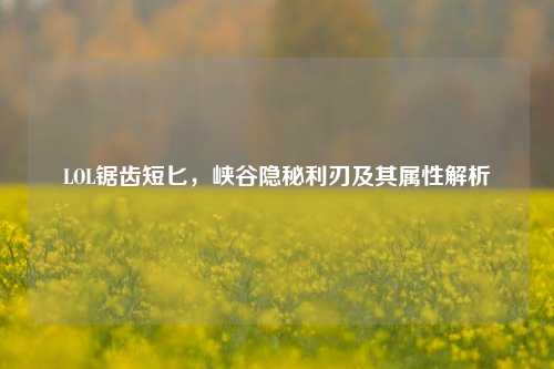 LOL锯齿短匕,峡谷隐秘利刃及其属性解析