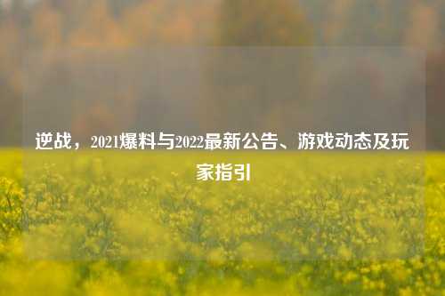 逆战，2021爆料与2022最新公告、游戏动态及玩家指引