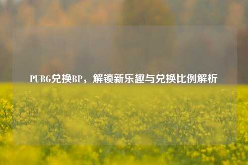 PUBG兑换BP,解锁新乐趣与兑换比例解析