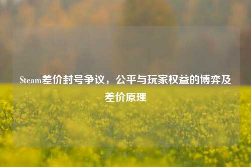Steam差价封号争议,公平与玩家权益的博弈及差价原理