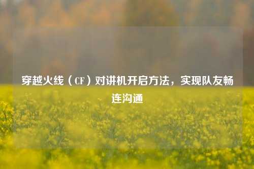 穿越火线(CF)对讲机开启方法,实现队友畅连沟通