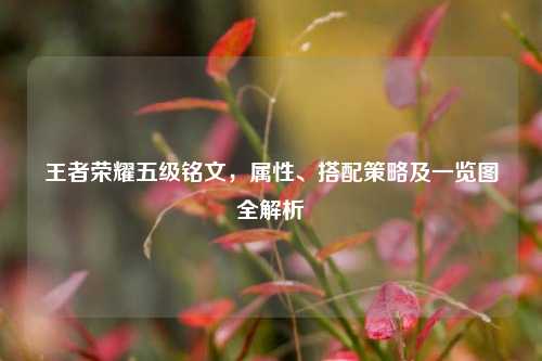 王者荣耀五级铭文,属性、搭配策略及一览图全解析