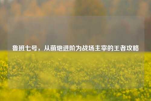 鲁班七号,从萌炮进阶为战场主宰的王者攻略