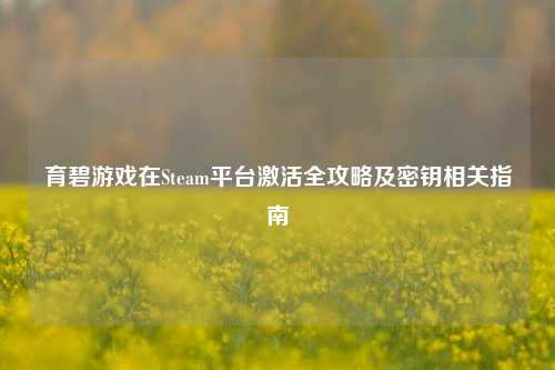 育碧游戏在Steam平台激活全攻略及密钥相关指南