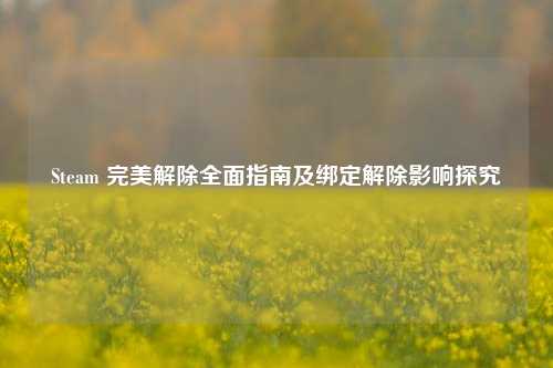 Steam 完美解除全面指南及绑定解除影响探究