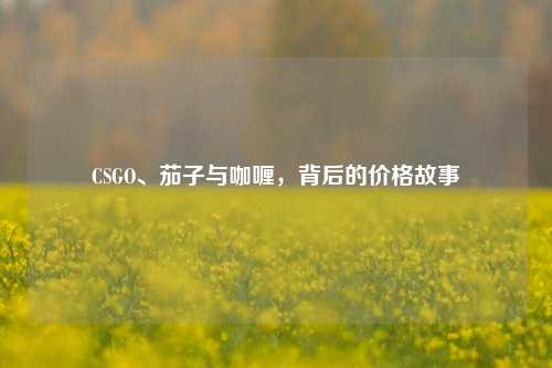 CSGO、茄子与咖喱，背后的价格故事
