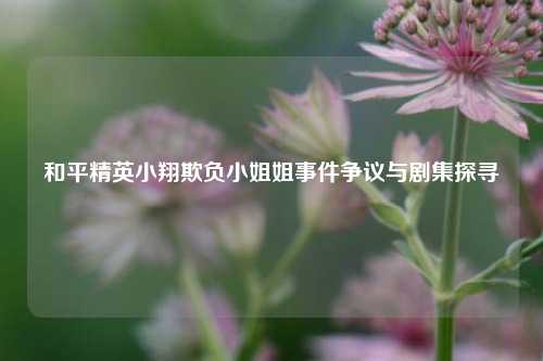 和平精英小翔欺负小姐姐事件争议与剧集探寻