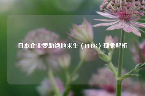 日本企业赞助绝地求生（PUBG）现象解析