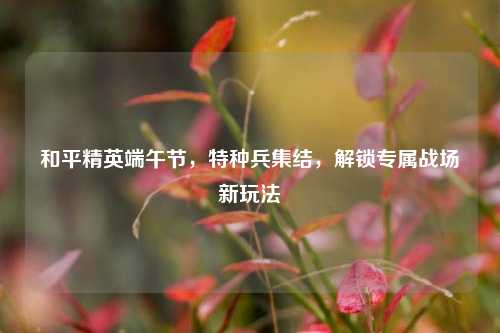 和平精英端午节，特种兵集结，解锁专属战场新玩法