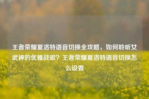 王者荣耀夏洛特语音切换全攻略,如何聆听女武神的优雅战歌?王者荣耀夏洛特语音切换怎么设置