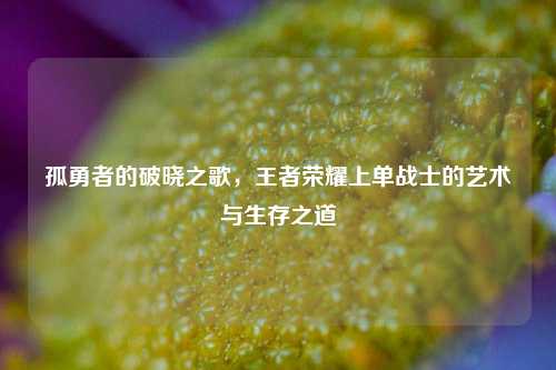 孤勇者的破晓之歌，王者荣耀上单战士的艺术与生存之道