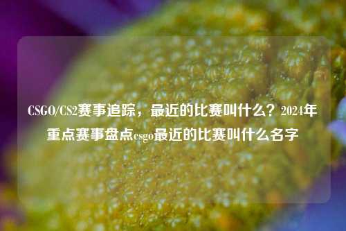 CSGO/CS2赛事追踪，最近的比赛叫什么？2024年重点赛事盘点csgo最近的比赛叫什么名字