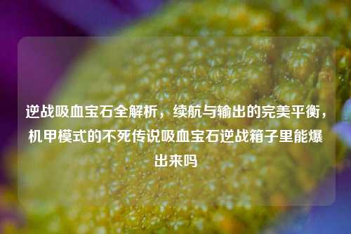 逆战吸血宝石全解析,续航与输出的完美平衡,机甲模式的不死传说吸血宝石逆战箱子里能爆出来吗