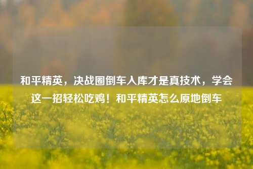 和平精英,决战圈倒车入库才是真技术,学会这一招轻松吃鸡!和平精英怎么原地倒车