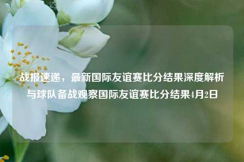战报速递，最新国际友谊赛比分结果深度解析与球队备战观察国际友谊赛比分结果4月2日