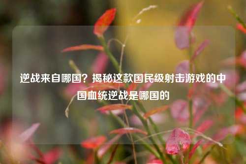 逆战来自哪国？揭秘这款国民级射击游戏的中国血统逆战是哪国的