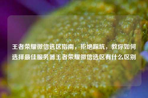 王者荣耀微信选区指南，拒绝踩坑，教你如何选择最佳服务器王者荣耀微信选区有什么区别