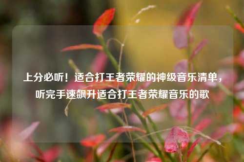 上分必听！适合打王者荣耀的神级音乐清单，听完手速飙升适合打王者荣耀音乐的歌