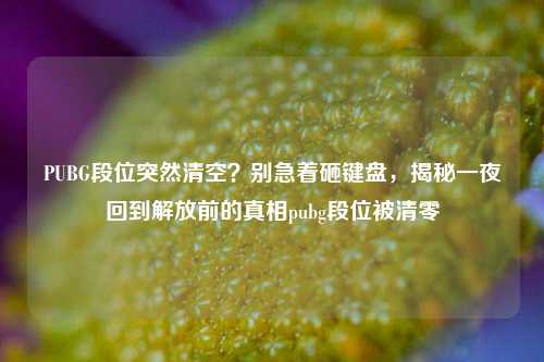 PUBG段位突然清空？别急着砸键盘，揭秘一夜回到解放前的真相pubg段位被清零