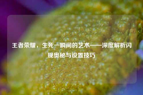 王者荣耀，生死一瞬间的艺术——深度解析闪现奥秘与设置技巧