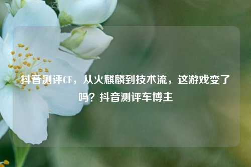 抖音测评CF，从火麒麟到技术流，这游戏变了吗？抖音测评车博主