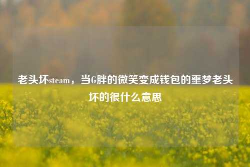 老头坏steam，当G胖的微笑变成钱包的噩梦老头坏的很什么意思
