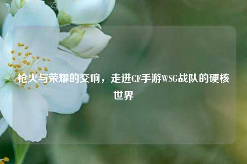 枪火与荣耀的交响，走进CF手游WSG战队的硬核世界