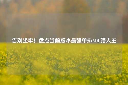 告别坐牢！盘点当前版本最强单排ADC路人王