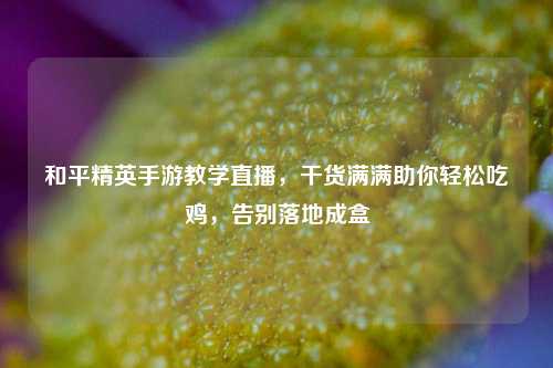 和平精英手游教学直播，干货满满助你轻松吃鸡，告别落地成盒