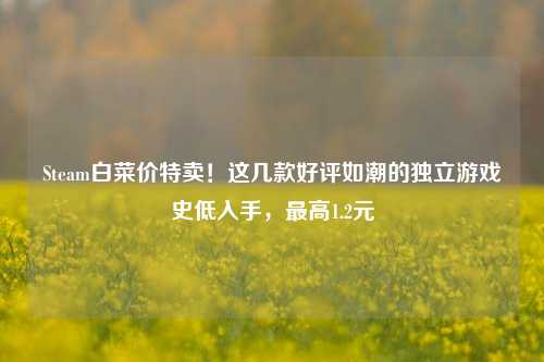 Steam白菜价特卖！这几款好评如潮的独立游戏史低入手，最高1.2元