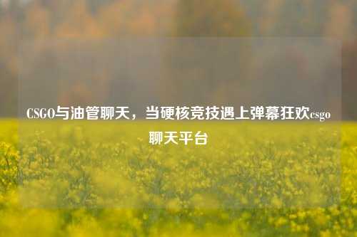 CSGO与油管聊天，当硬核竞技遇上弹幕狂欢csgo聊天平台