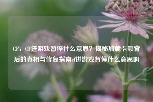 CF，CF进游戏暂停什么意思？揭秘加载卡顿背后的真相与修复指南cf进游戏暂停什么意思啊