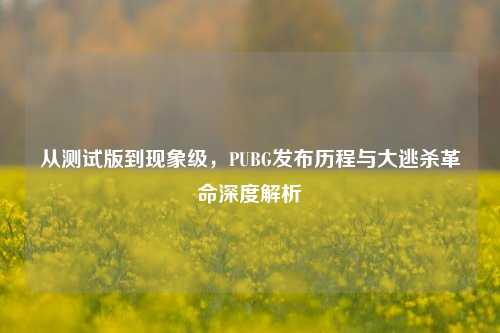 从测试版到现象级，PUBG发布历程与大逃杀革命深度解析