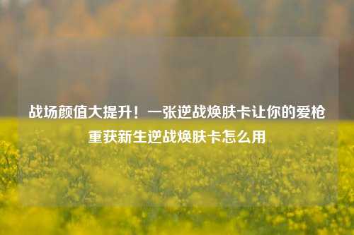 战场颜值大提升！一张逆战焕肤卡让你的爱枪重获新生逆战焕肤卡怎么用