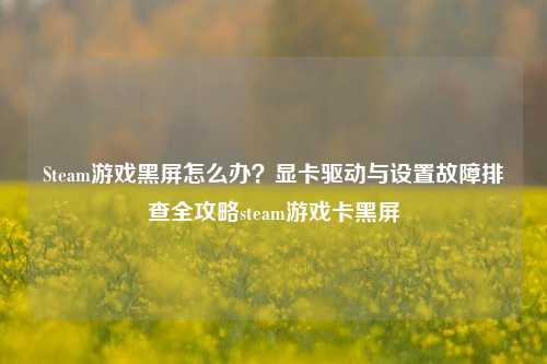 Steam游戏黑屏怎么办？显卡驱动与设置故障排查全攻略steam游戏卡黑屏
