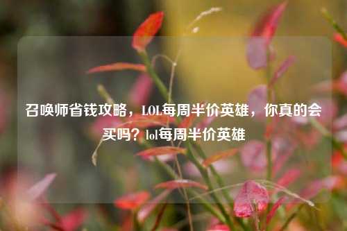 召唤师省钱攻略，LOL每周半价英雄，你真的会买吗？lol每周半价英雄