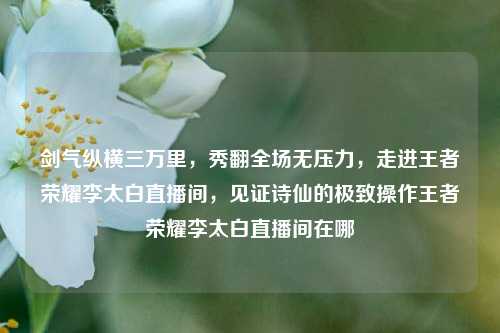 剑气纵横三万里,秀翻全场无压力,走进王者荣耀李太白直播间,见证诗仙的极致操作王者荣耀李太白直播间在哪