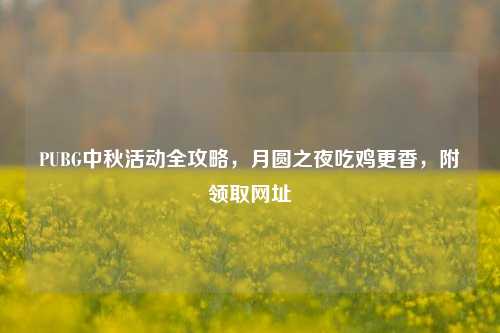 PUBG中秋活动全攻略，月圆之夜吃鸡更香，附领取网址