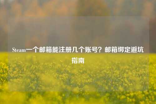 Steam一个邮箱能注册几个账号？邮箱绑定避坑指南