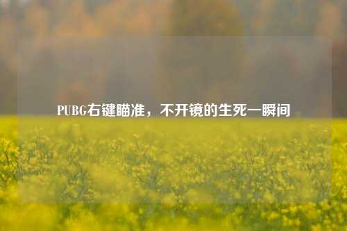 PUBG右键瞄准,不开镜的生死一瞬间