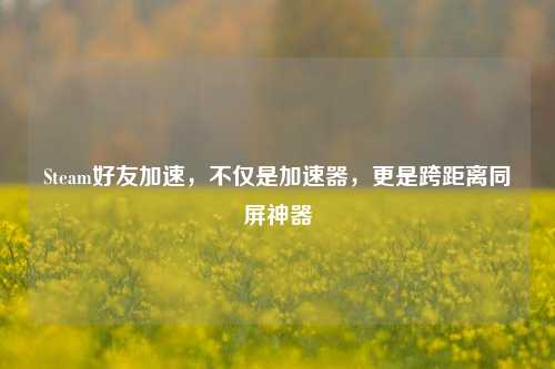 Steam好友加速，不仅是加速器，更是跨距离同屏神器