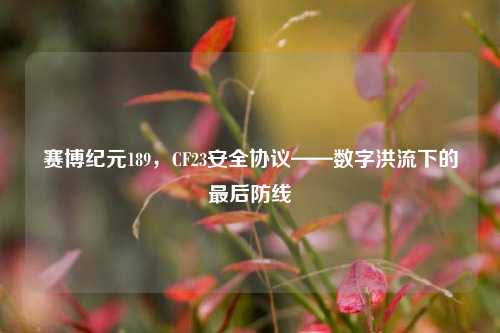 赛博纪元189，CF23安全协议——数字洪流下的最后防线