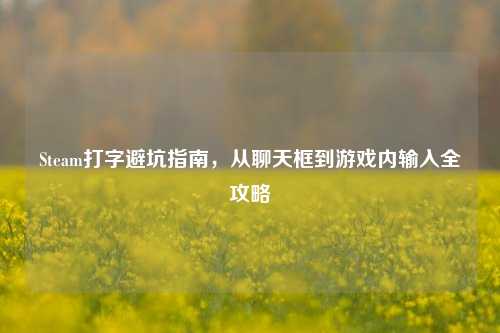 Steam打字避坑指南，从聊天框到游戏内输入全攻略