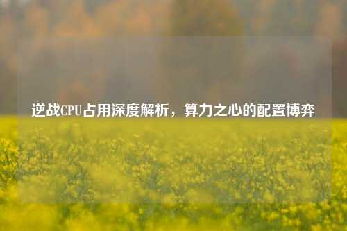 逆战CPU占用深度解析,算力之心的配置博弈