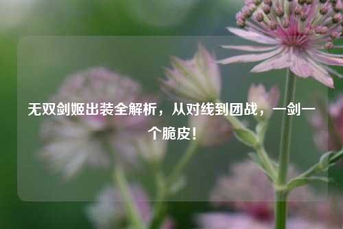 无双剑姬出装全解析，从对线到团战，一剑一个脆皮！