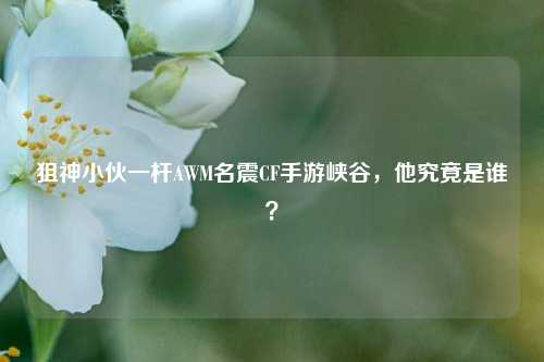狙神小伙一杆AWM名震CF手游峡谷，他究竟是谁？